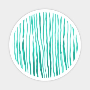 Vertical watercolor lines - aqua Magnet